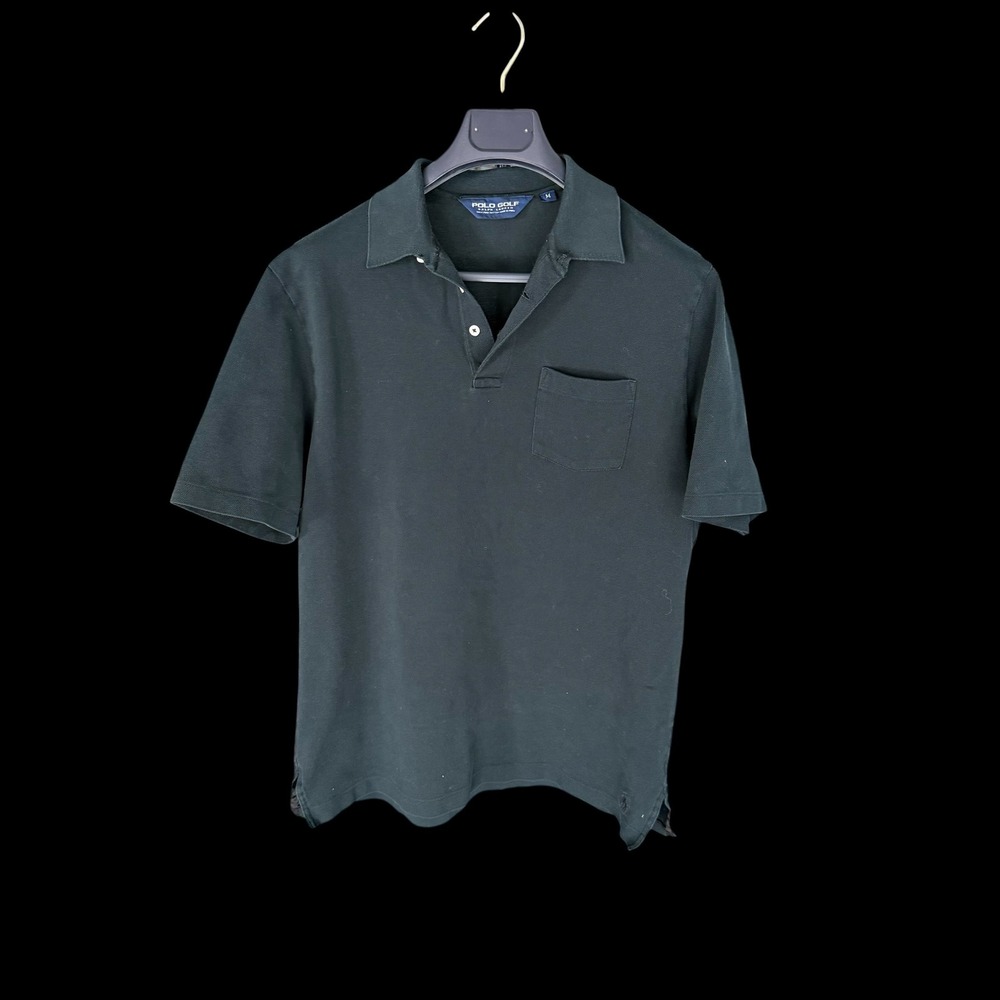 90's Polo Golf Ralph Lauren Med Pima Cotton Short Sleeve Pocket Polo Shirt Black